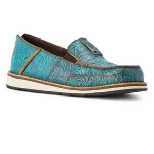 NEW!! ARIAT WOMEN'S BRUSHED FLORAL EMBOSS CASUAL SLIP-ON CRUISER - MOC TOE